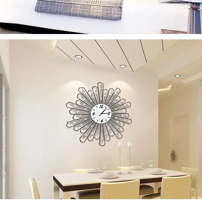 Love Makeup Decoration Clock Wall Clock Living Room Modern Minimalist Creative Clock Mute Pocket Watch Quartz Clock Crystal Love