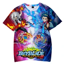 Детские футболки с 3D принтом Beyblade Burst Evolution летние футболки с короткими рукавами г. Повседневные крутые уличные детские футболки