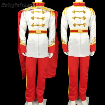 

Prince Charming Costume Carnival Halloween Cosplay Cinderella Prince Outfit Fancy Men Suit Cloak Custom Made