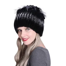 Зимний головной убор из лисьего меха, элегантные теплые модные шапки Skullies, женские цветные теплые шапки, женские толстые шерстяные шапки Fedoras#445