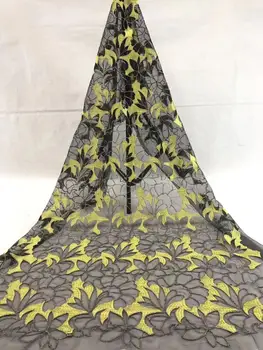 

Nigerian french net Lace CiCi-9.8518 Embroidered Cord Lace Fabric with full beads for bridal dress