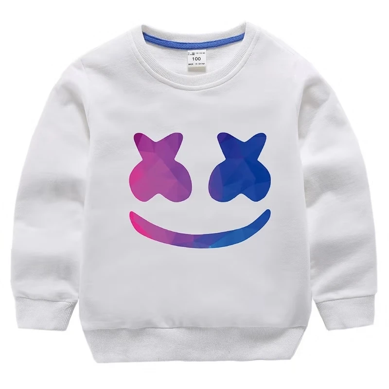 

2019 Newest Baby Long Sleeve DJ Marshmallow Kids 100% Cotton Long sleeve Cosplay Autumn Winter Hoodie For Children 2-8 Old