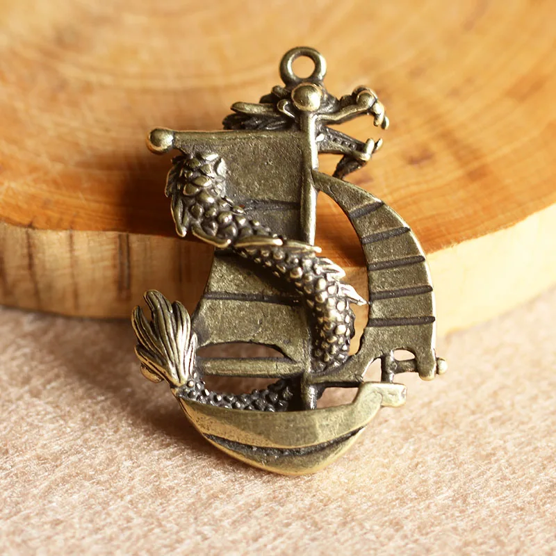 Brass Dragon Boat Keyrings (7)
