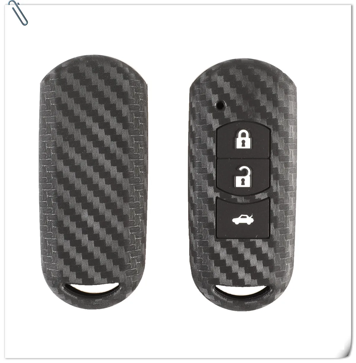 20x di Carbonio Del Silicone Copertura di Chiave Dell'automobile di Caso FOB Per Mazda 2 3 6 Atenza Axela CX-5 CX5 CX-7 CX-9 A Distanza chiave Portachiavi Ad Anello 3/4 Bottoni - H88ae9d846aa14c2ea3ca96facb2a732ei
