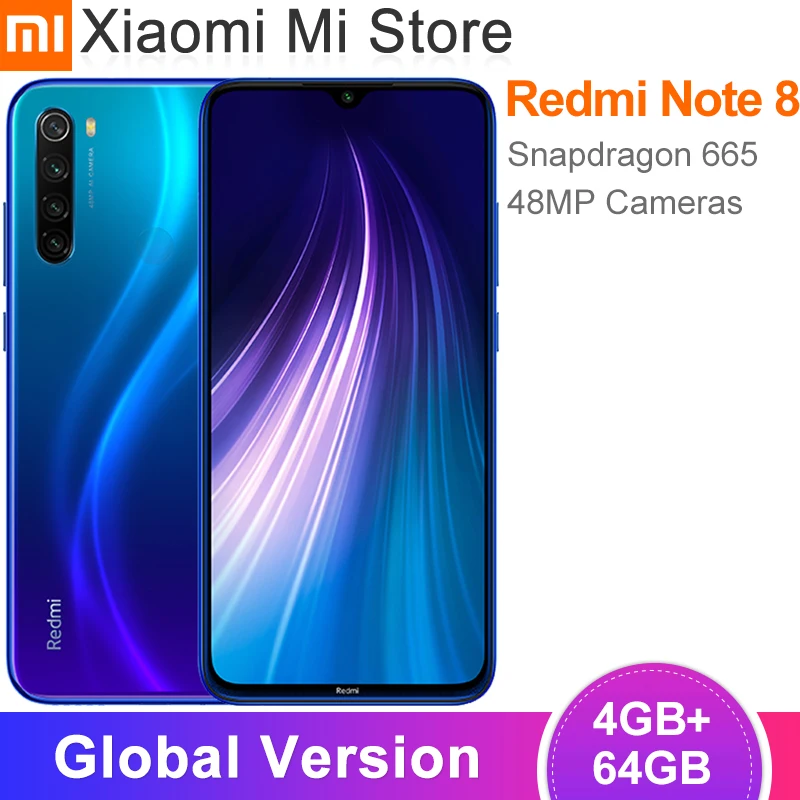 Глобальная версия Xiaomi Redmi Note 8 4 Гб оперативной памяти 64 встроенной 48MP сзади Quad