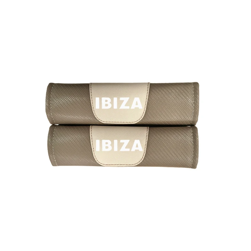 Для сиденья Ibiza, 2 шт., углеродное волокно, кожа, автомобильный ремень безопасности, накладки для сиденья, плечевой ремень, Накладка для взрослых и детей - Название цвета: style 3