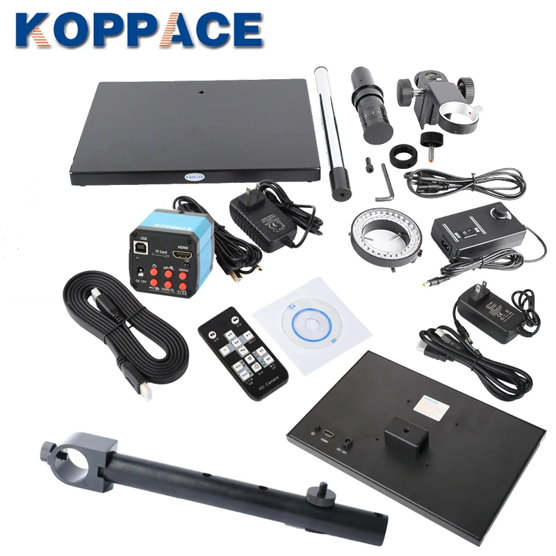 KOPPACE 15-100X 21MP Full HD 1080P HDMI HD выход промышленный микроскоп видеокамера для ремонт телефона pcb 13,3 дюймов экран дисплея