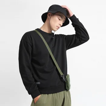 

New fashion easy to match with solid color warm men's Sweatshirt sports casual round neck long sleeve Sweatshirt