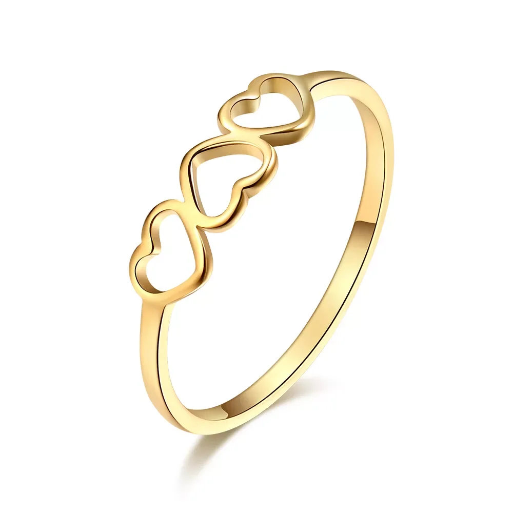 Love Fashion Three Hearts Rings
