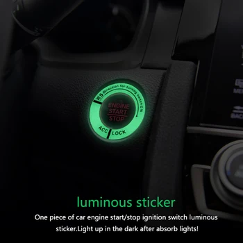 

Light Green Night Vision Light Luminous Ignition Switch Sticker Absorb Lights Glow Key Ring Hole Cover Stickers Auto Products