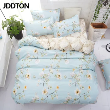 

JDDTON 2020 Fashion Bedding Sets Blue Flower Sea Bed Linen Duvet Cover Pastoral Set AB Side Bed Sheet Set Pillowcase Cover BE107