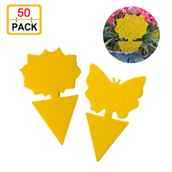 

50Pcs Double-sided Sticky Board Fruit Fly Insect Fungus Leafminers Pest Control Strong Flies Traps Bedbugs Garden supplies