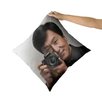 

Jackie Chan Cotton Canvas custom pillow custom covers Throw Pillow Pillow Covers Sofa Pillow