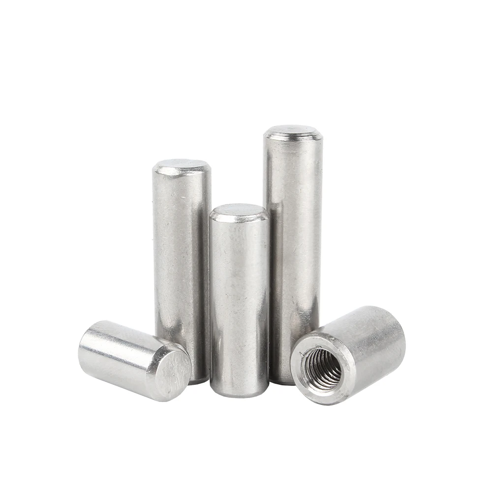sourcingmap 304 Stainless Steel M6 Female Thread 10mm x 60mm Cylindrical Dowel Pin 2pcs