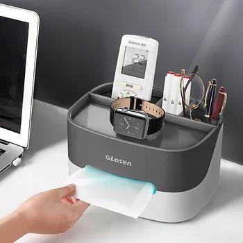 

Mobile Phone Holder Stand Data Cable Storage Box Holder Multi-functional Desktop Storage Box Tissue Box Home Office Gift
