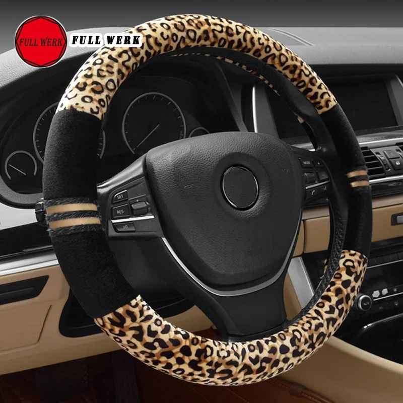 Hot Sell Soft Leopard Steering Cover Pad Wrap Protector Universal for 38cm 15inch Car Wheel Decoration Accessories | Автомобили и