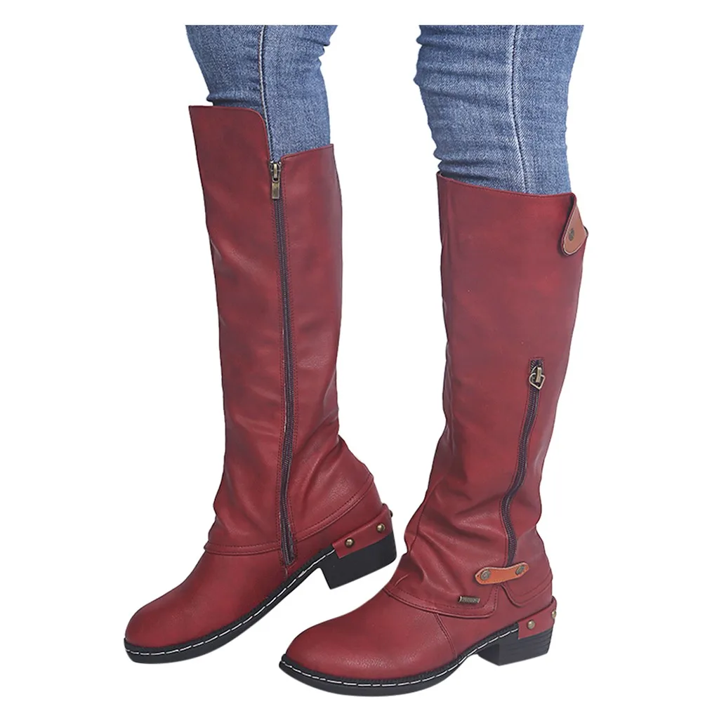 Sagace Winter Boots Women 2020 Zipper Square Heel Mid-calf Boots Female Women Shoes Woman Footwear Botas De Invierno Para Mujer