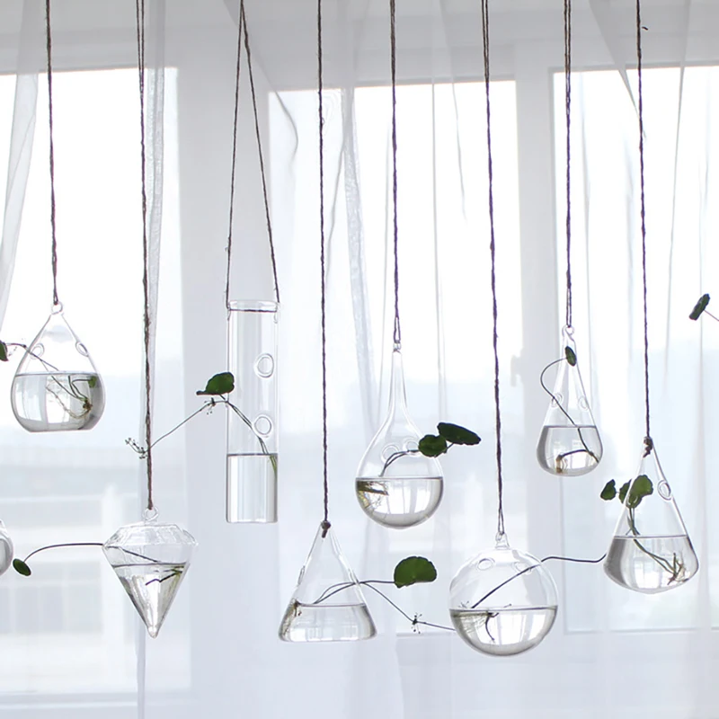 Home Planters Clear Glass Flower Plant Stand Hanging Vase Ball Terrarium Container For Garden And Decor | Дом и сад