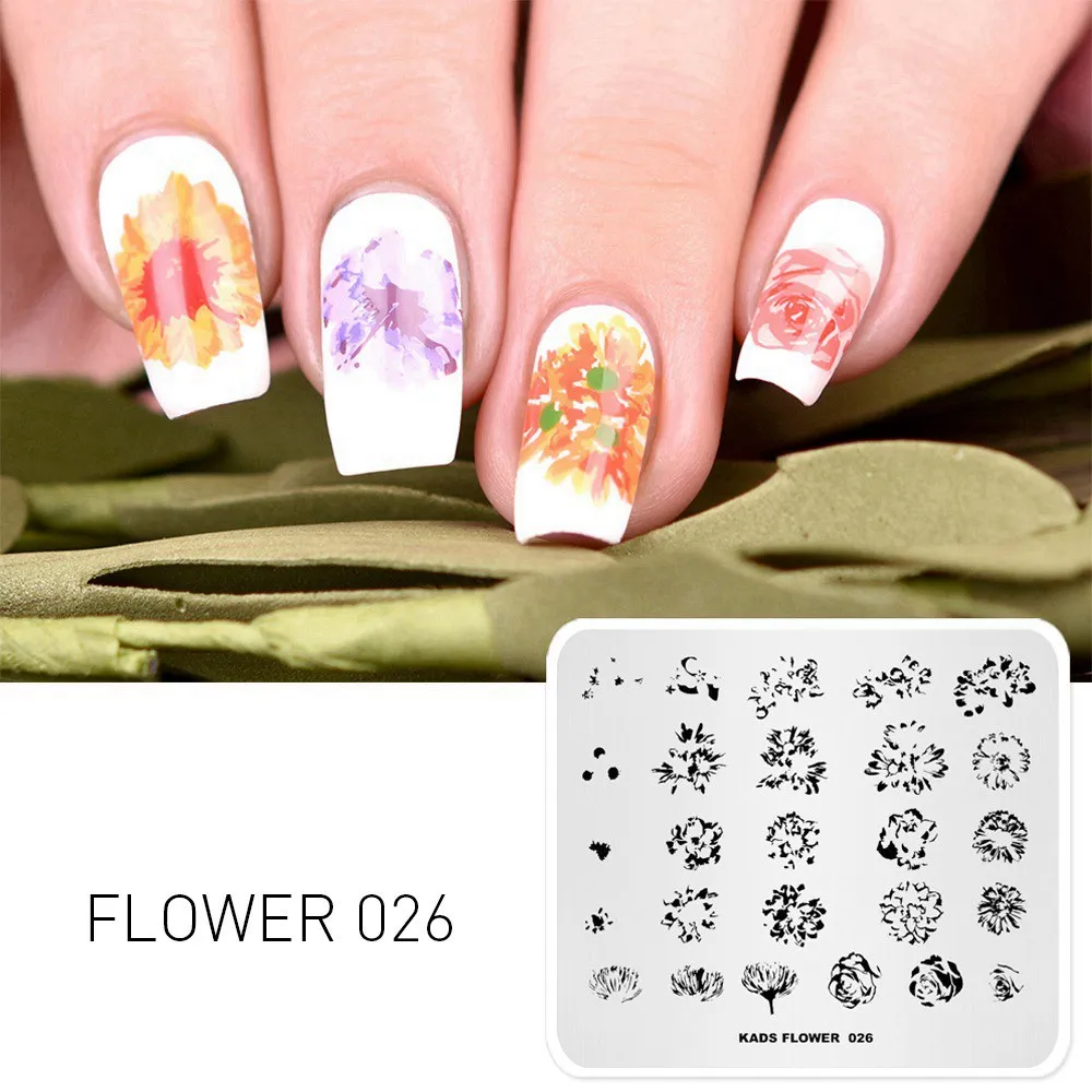1 шт. штамповки для ногтей пластины красоты цветок серии шаблоны для ногтей поднос для маникюра дизайн ногтей штамповка шаблон украшения Штамп для ногтей - Цвет: Flower 026