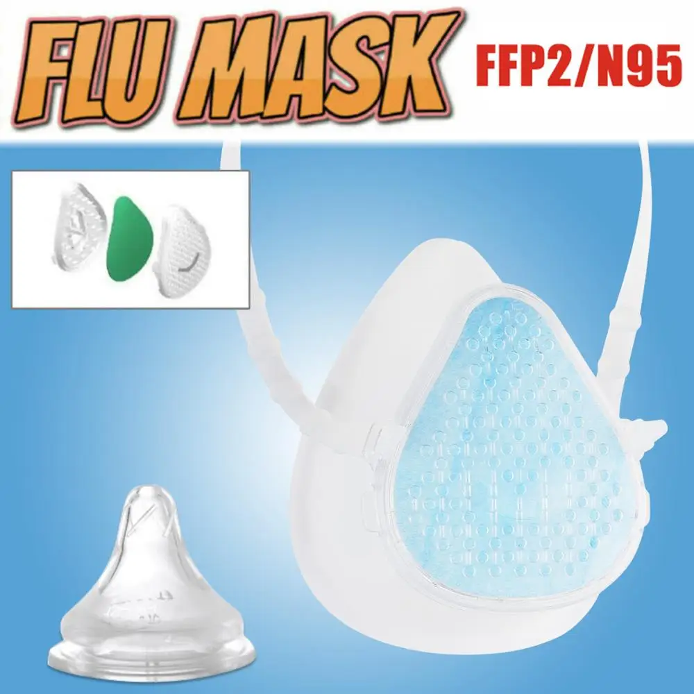 

Safety Face Mask Breathable PM 2.5 Anti-Dust With Replacement Filters Reusable Health Care Face Mask