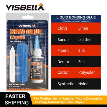 

VISBELLA Super Glue Strong Gel Bonding Sew Fabric Glue Speedy Fix for All Fabrics Clothing Denim Leather Polyester Doll Repair
