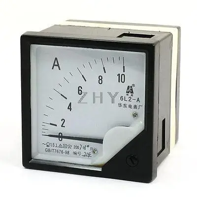 

Square Panel AC 0-10A Analog Meter Ammeter Pointer 6L2-A