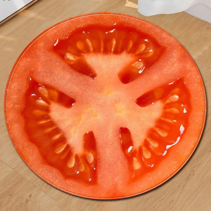 8 типов ковер с фруктовым рисунком мохнатый мягкий ковер украшение для спальни круглый фруктовый напольный коврик принадлежности - Цвет: 5