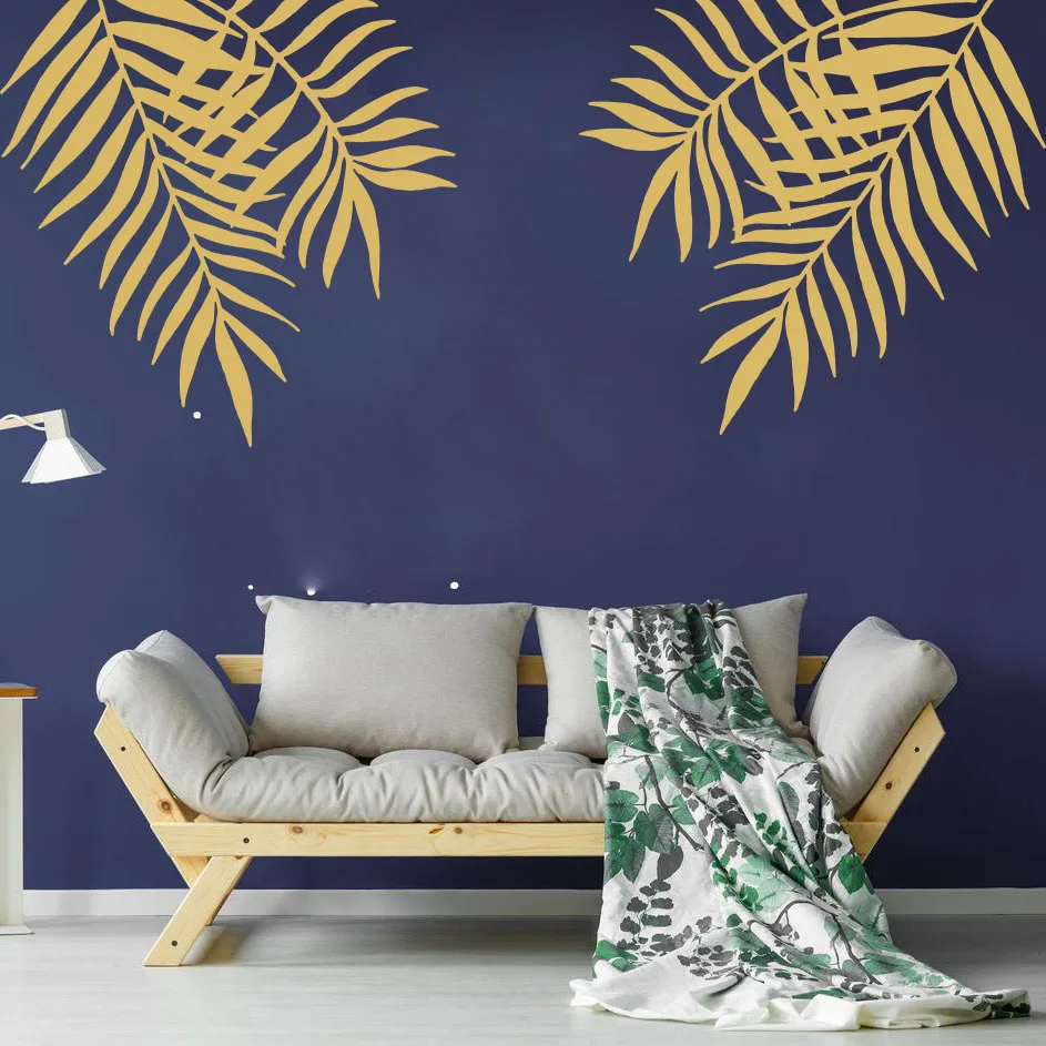Tropical Palm Leaf  Monstera Leaf Wall Decal Living Room Bedroom Palm Leaf Beach Nature Tree Wall Sticker Wedding Decor