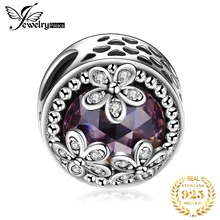 Jewelrypalace стерлингового серебра 925 Daisy хиджаб розовый Мурано Стекло бисер Подвески Fit Браслеты подарки для нее Модные украшения подарок