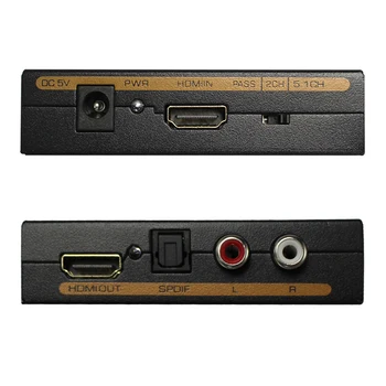 

HDMI Audio Extractor Converter 5.1CH Audio Splitter 1080P Stereo Analog HDMI to HDMI Optical SPDIF RCA L/R Adapter Converters