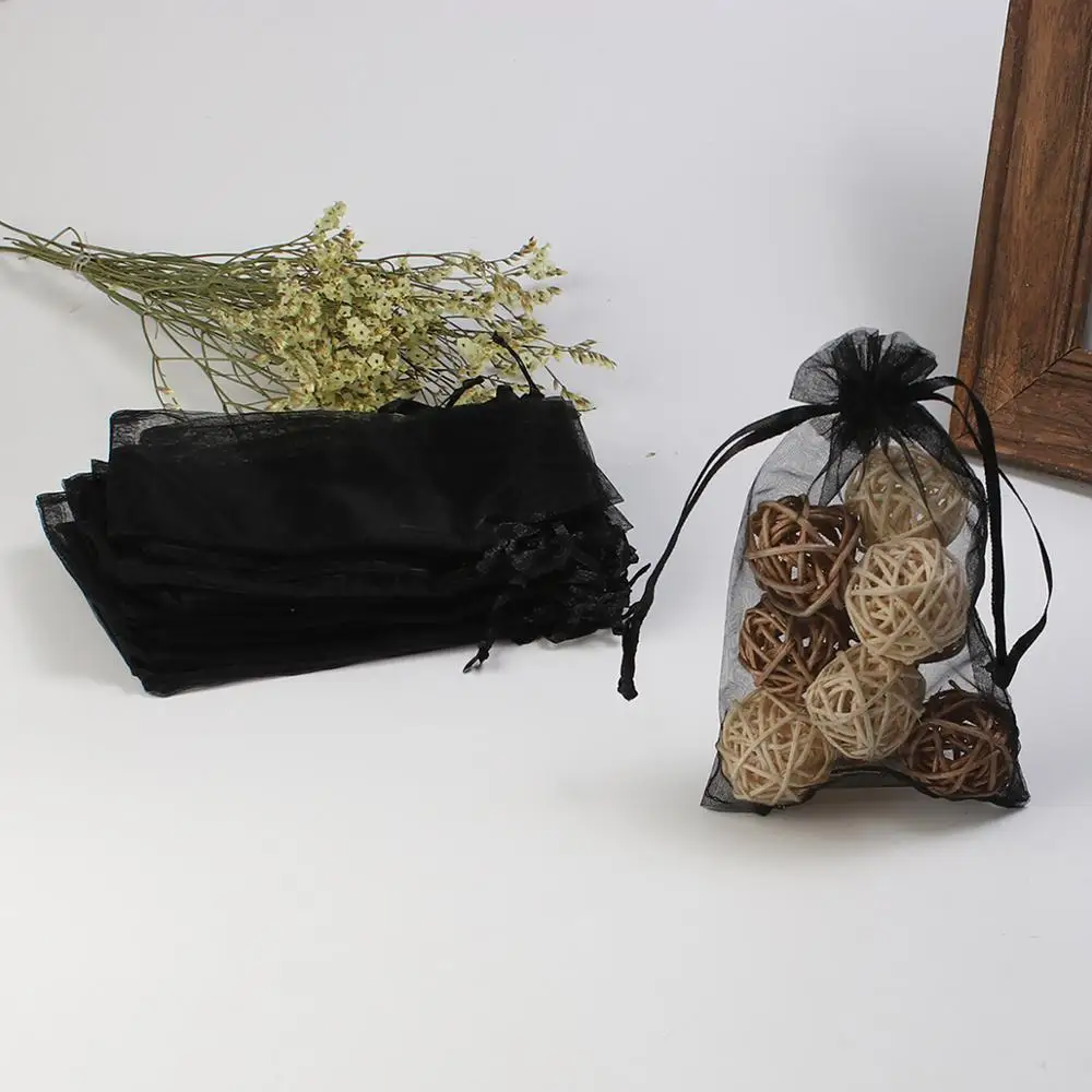 Doreen коробка мешочки для украшений из органзы сумки шнурок прямоугольник многоцветный(полезное пространство: 13x10 см) 15 см x 10 см, 4 шт