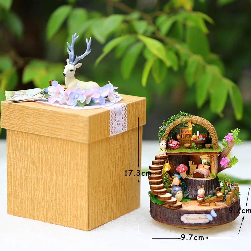 DIY Кукольный дом мебель миниатюрный 3D Деревянный кукольный домик собрать игрушки для детей подарки на день рождения фантазия лес