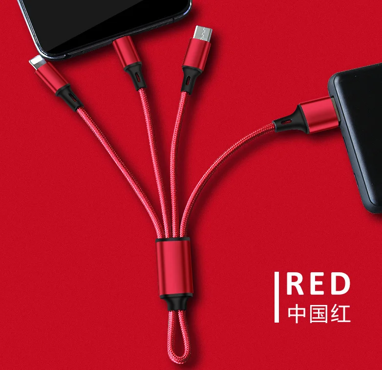 3 в 1 USB кабель брелок короткий Micro usb type C мульти зарядное устройство кабель для Xiaomi huawei iPhone Быстрая зарядка