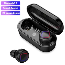 Новинка TWS Bluetooth 5,0 Беспроводные наушники с сенсорным управлением, светодиодный дисплей, стерео наушники с шумоподавлением, игровая гарнитура