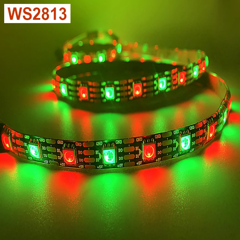 WS2813 DC5V 5 м (двухсигнальные провода) Светодиодный светильник полоса двойной сигнал
