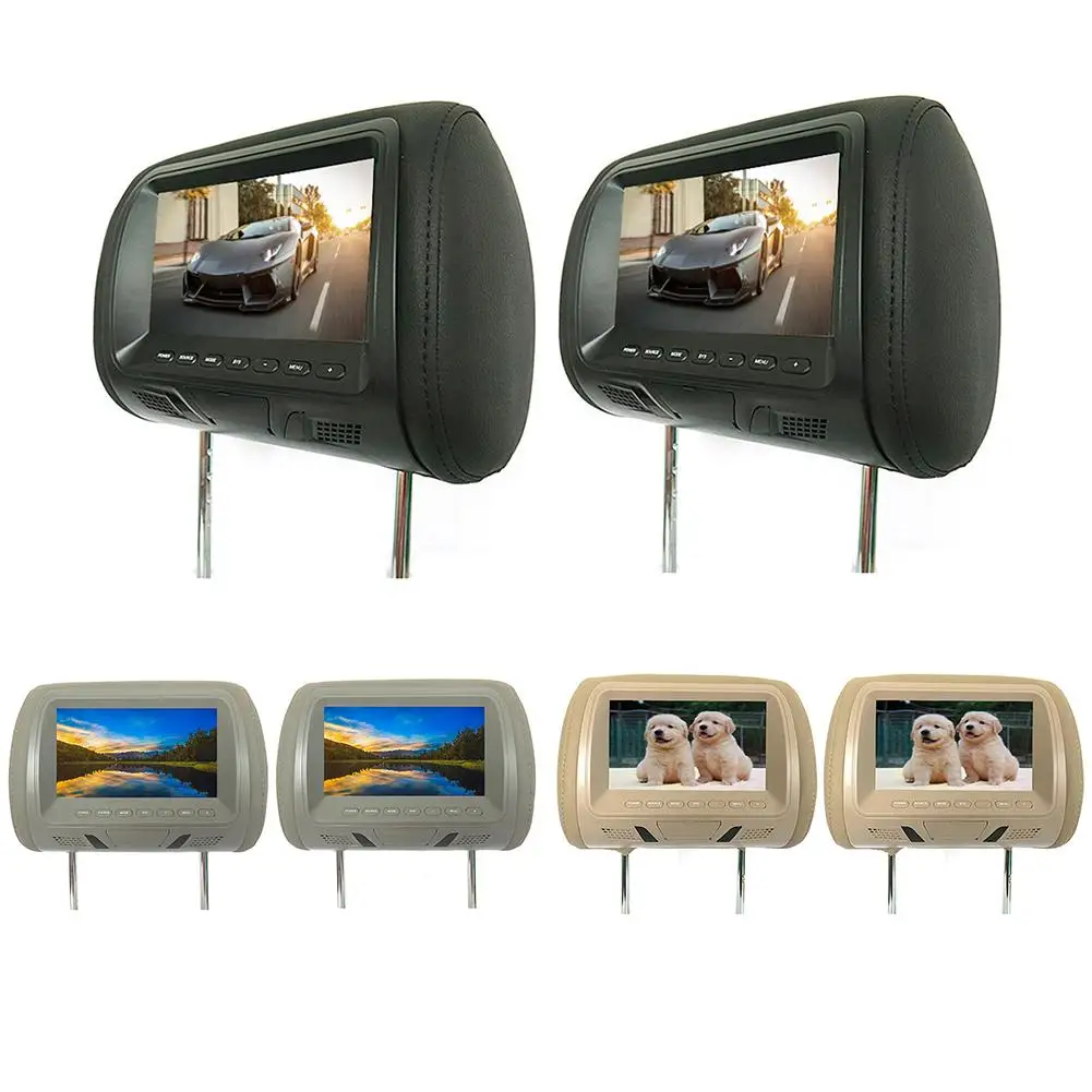

2x 7 Inch Rear-Mounted Car Headrest Universal Hd Digital Screen Image Lcd Display Pair Headrest Tv Display