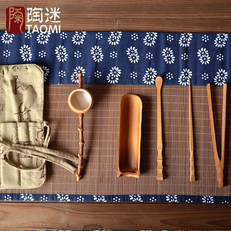 

[GRANDNESS] Coffee Tea Tools,Natural Bamboo Tea Ceremony Set,Bamboo Tea Tools Set,Chinese Kung Fu Tea Set Accessories