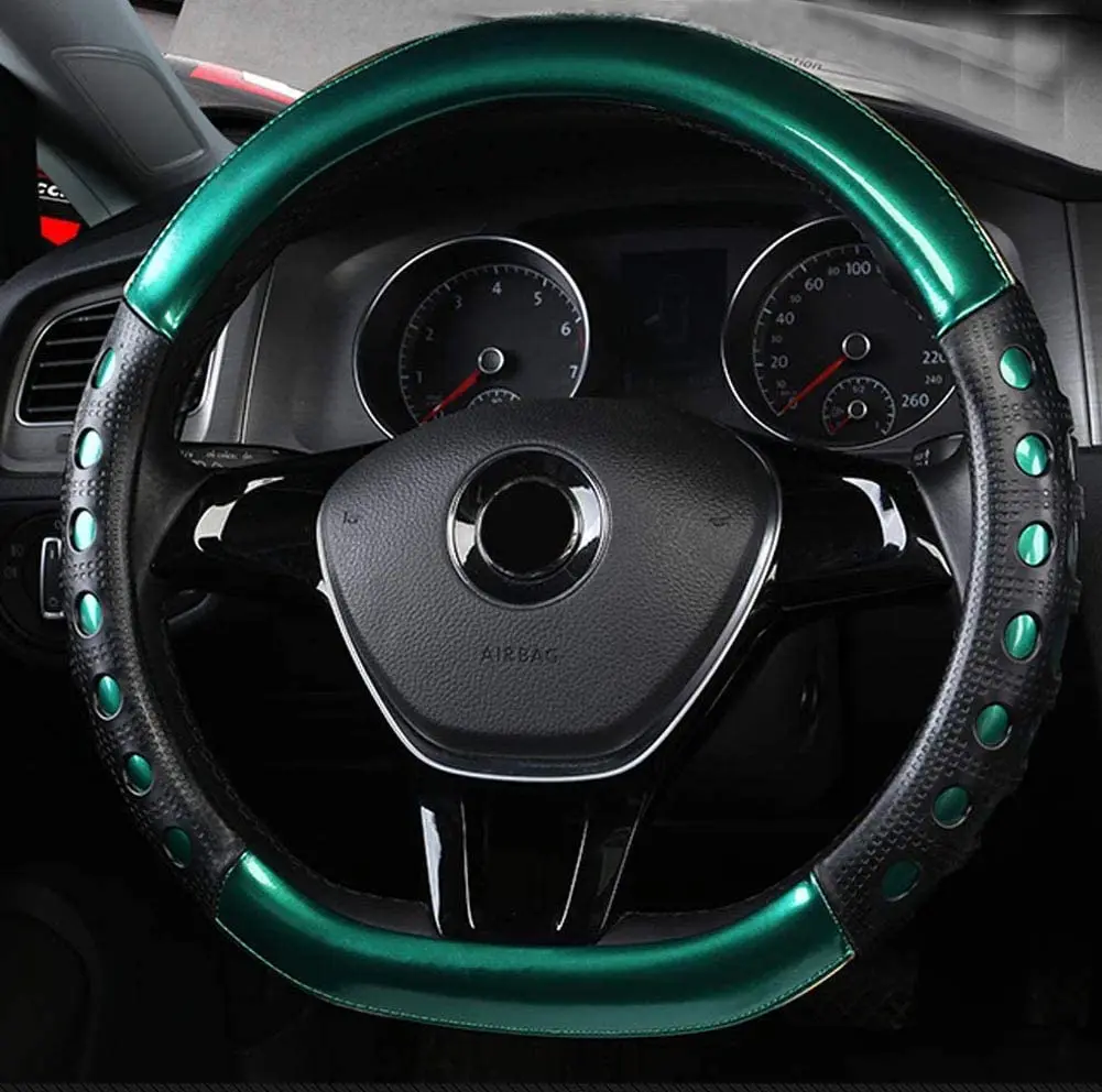 Flat Bottom Car Steering Wheel Protector D Cut Shaped Diameter 38cm Beige HYUGO D Type Steering Wheel Cover 15 