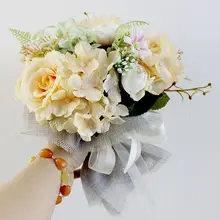 Красивые Романтические Красочные Искусственные цветы розы, искусственные букеты с льняной тканью, обернутые домашние Свадебные украшения