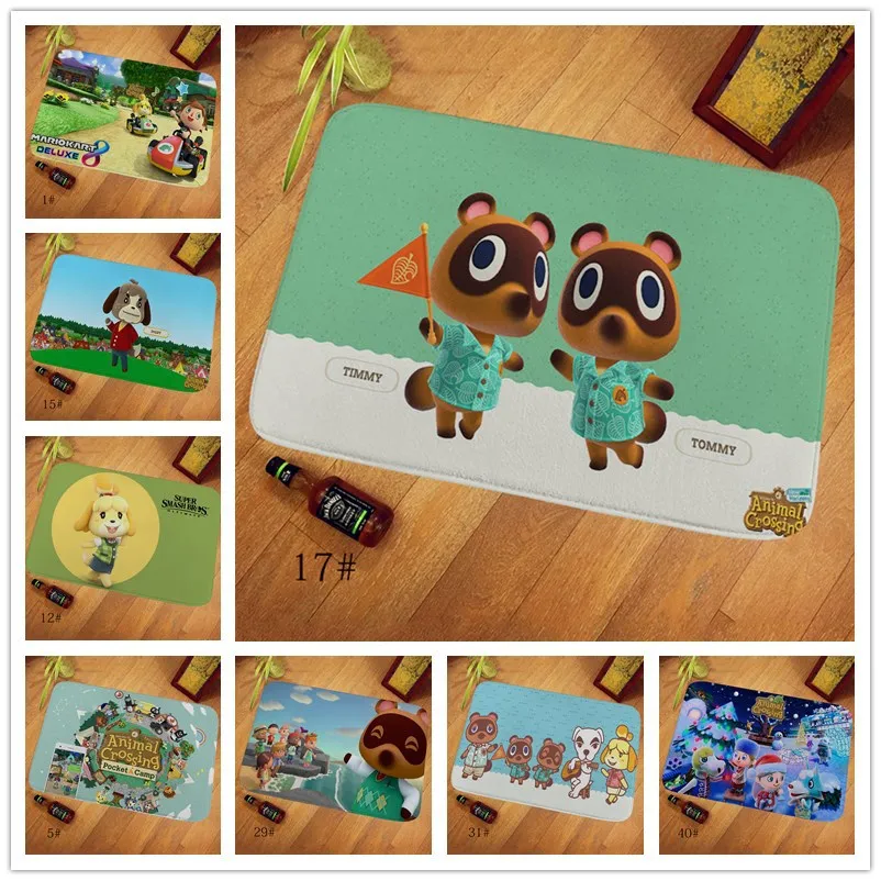 

1pcs 40x60cm Animal Crossing Anime Cartoon Plush Carpet Lovely Pikachu Cotton Floor Mat Cartoon Non-slip Mat Carpet