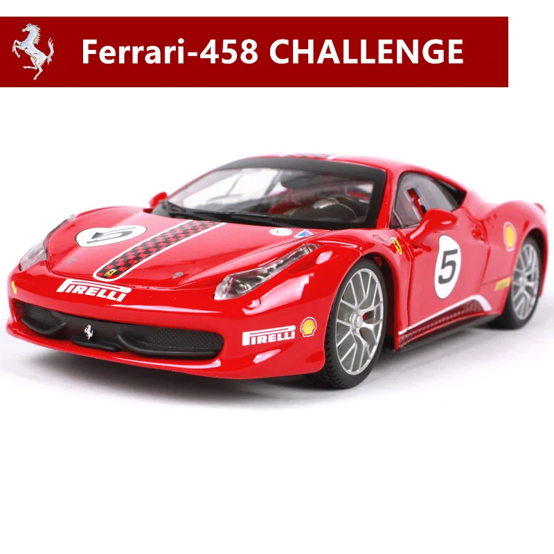 Bburago 1:24 Ferrari 458, красная модель автомобиля, литая под давлением металлическая модель, детская игрушка, подарок бойфренду, коллекция автомобилей из искусственного сплава - Цвет: 458