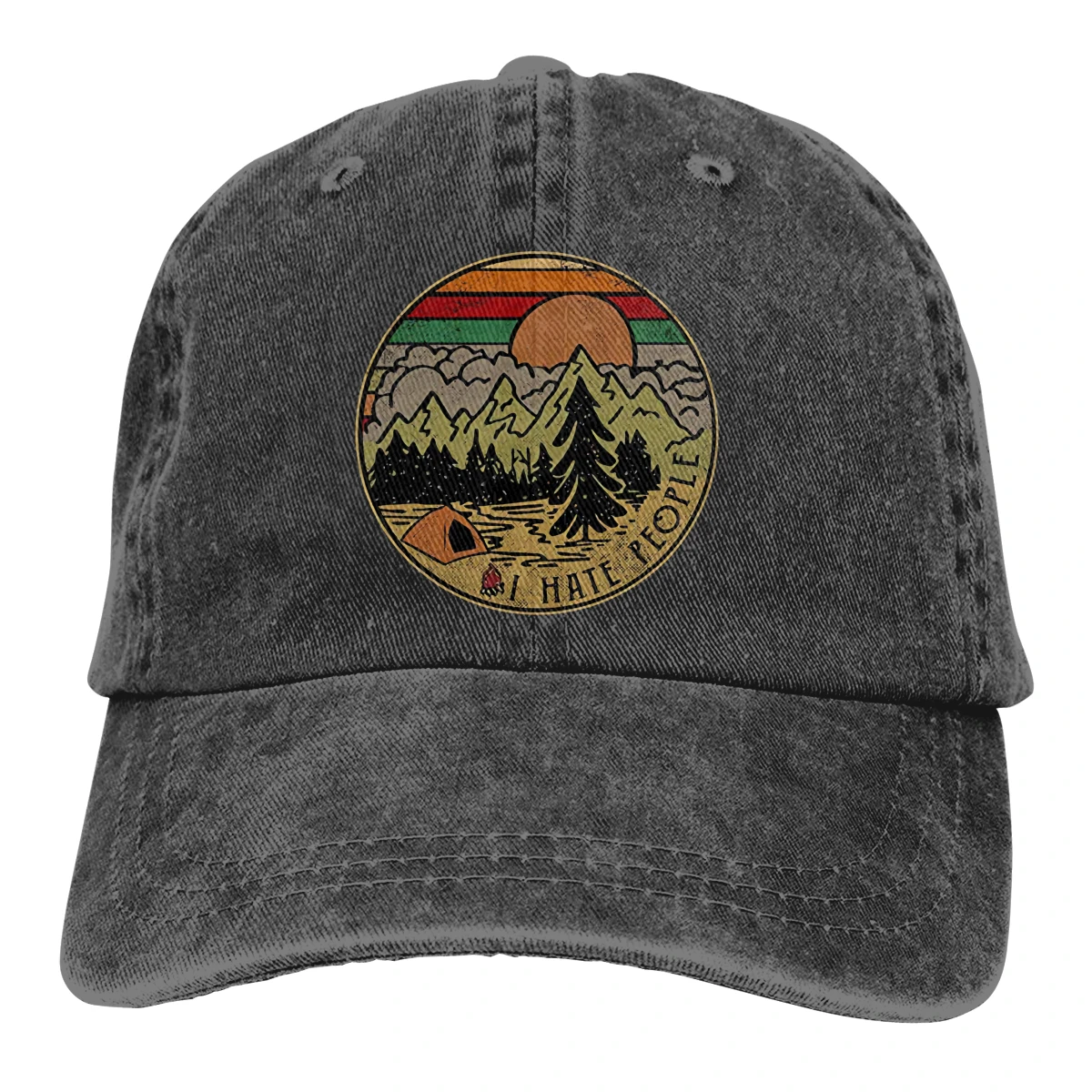 

I hate people Cotton Cap Baseball Cap Snapback Hat Summer Cap Hip Hop Fitted Cap Camp Sunset Hats For Men Women Multicolor