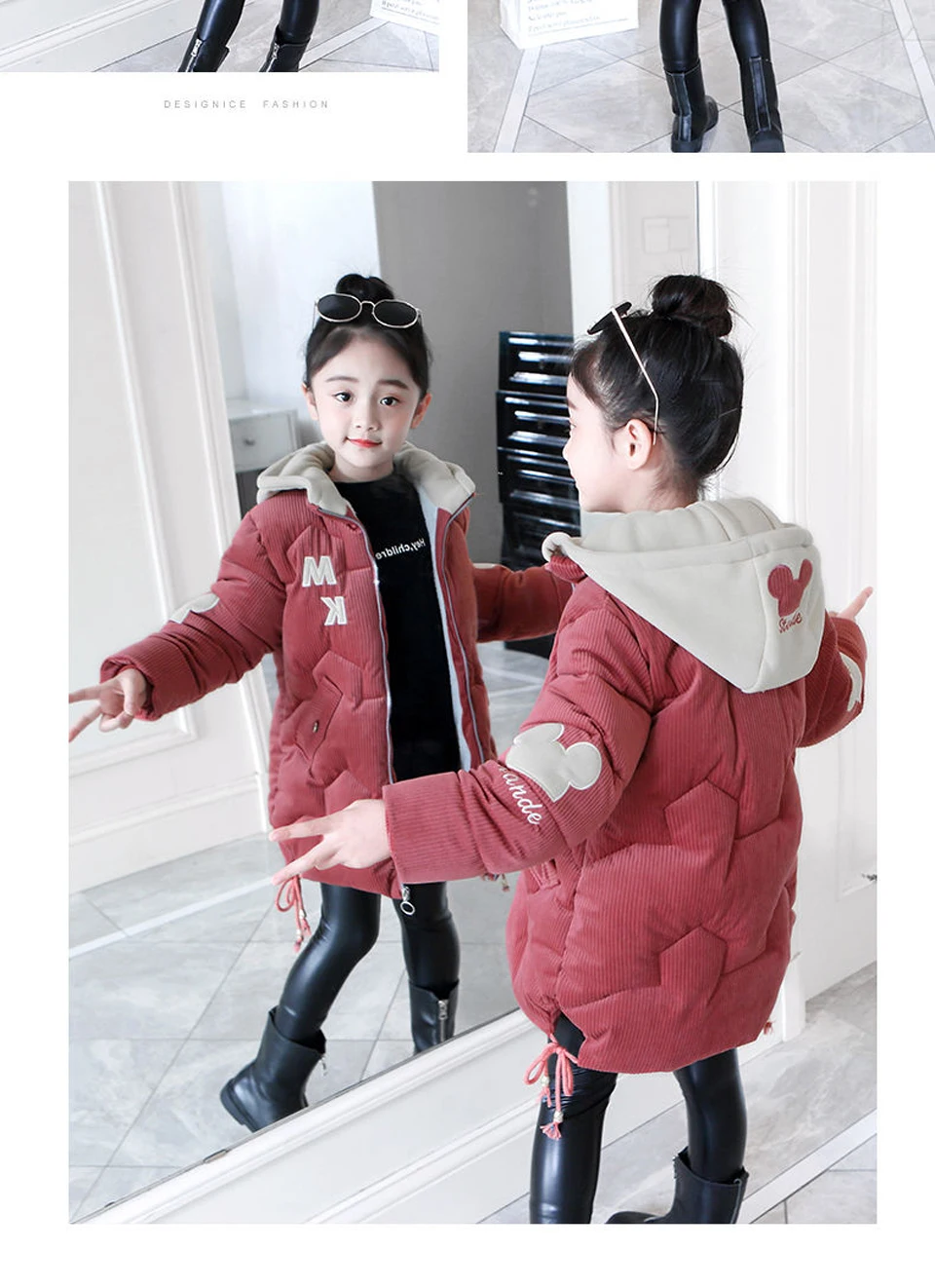 Girls clothing Warm Down Jacket For Girl clothes Long Winter Thicken Parka Hooded Children Outerwear Coats 6 8 10 12 Years
