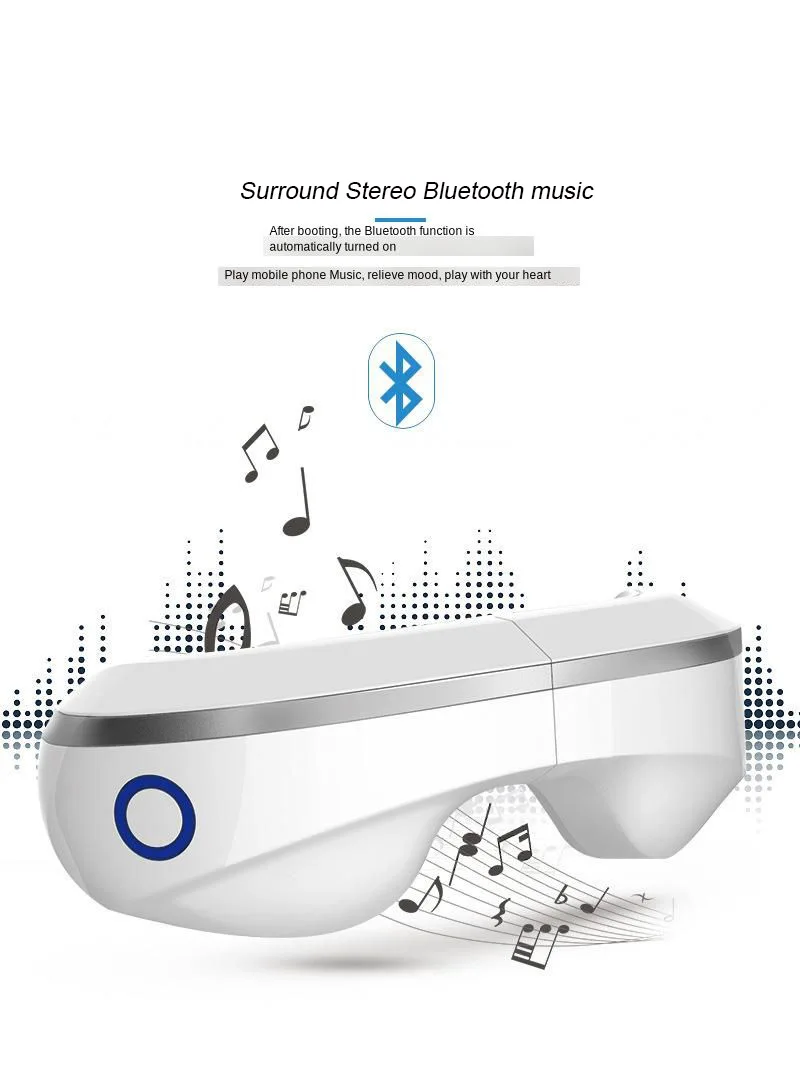 Bluetooth музыкальный массажер для глаз, складной вибратор, горячий компресс, завязанные глаза, воздушный компрессионный массаж, маска для глаз, снимающая усталость