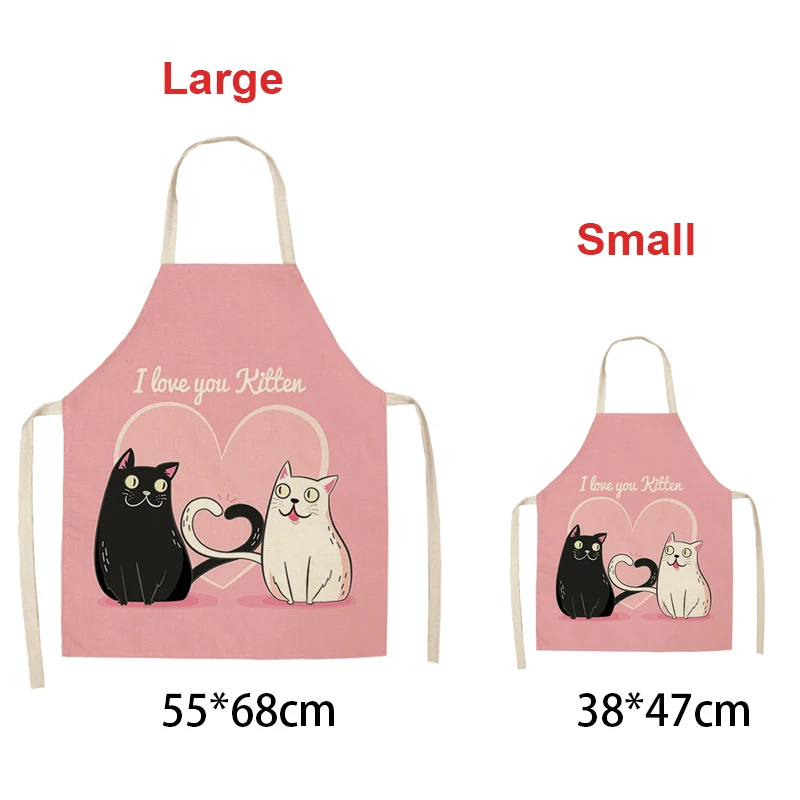 Waterproof Polyester Apron Cartoon Cute Household Cooking Tools Cleaning Aprons for Men and Women 68 X 55CM Kitchen Accessories