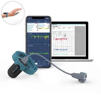 

Bluetooth 4.0 Wrist Pulse Oximeter night Sleep Apnea Oxygen Heart Rate Monitor anti snoring Sleep report Elderly obese