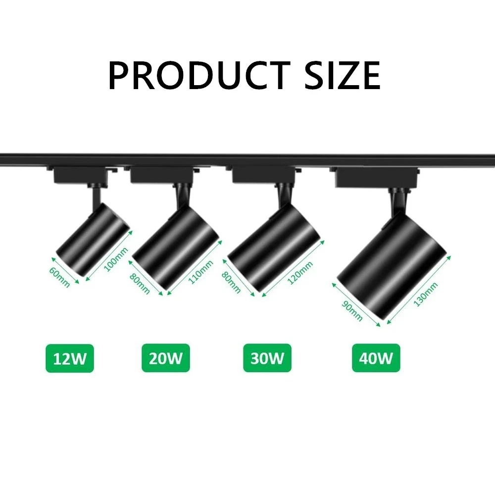 Description Picture 4 of itemLED Track Light 12/20/30/40W COB Ceiling Track Lights Rail Spotlight Aluminum Track Spot Lamp Fixture Shop Window lighting 220V