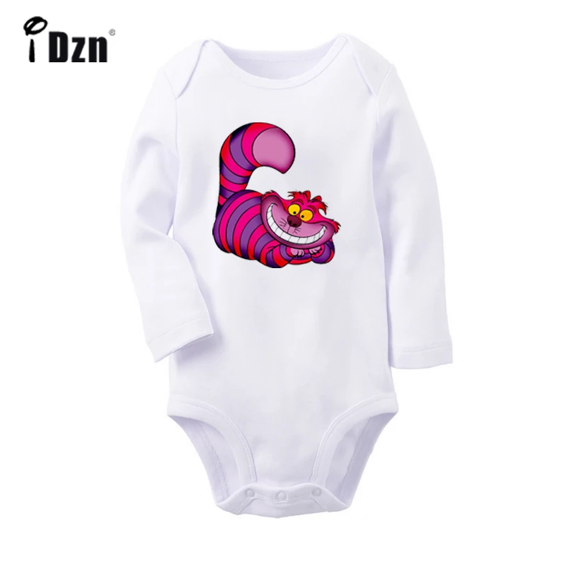 

Alice In Wonderland Cute White Rabbit Cheshire Cat Newborn Baby Bodysuit Toddler Long Sleeve Onsies Jumpsuit Cotton Clothes
