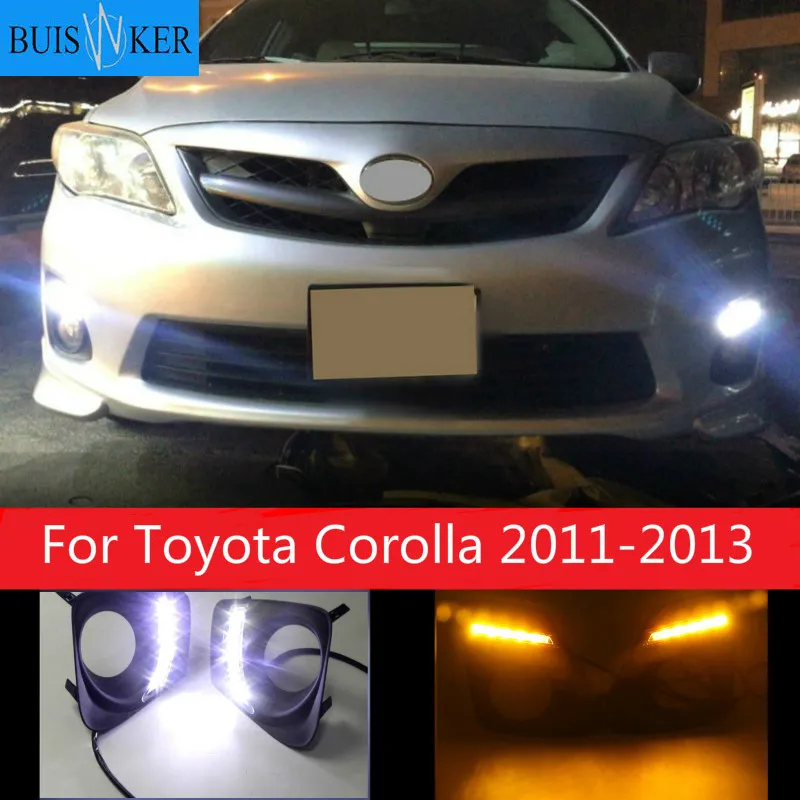 

2PCS LED Daytime Running Light For Toyota Corolla 2011 2012 2013 Car Accessories Waterproof ABS 12V DRL Fog Lamp Decoration