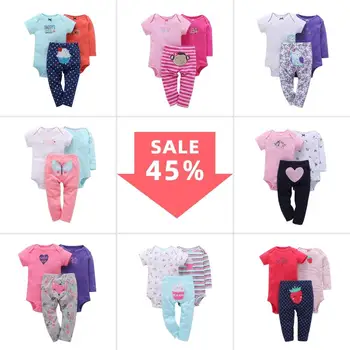 

2020 New Fashion Baby Girl Clothes Set Cartoon Print Summer Autumn Outfit Newborn Wholesale